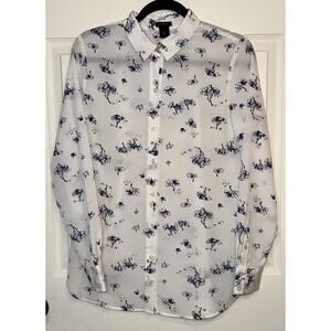 Women’s Ann Taylor Button Up Long Sleeve Top Blouse 100%‎ Polyester Size 10